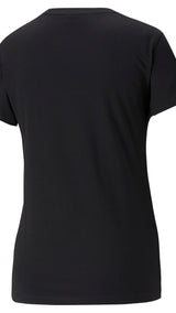 Puma classics logo women's tee in black - Back View