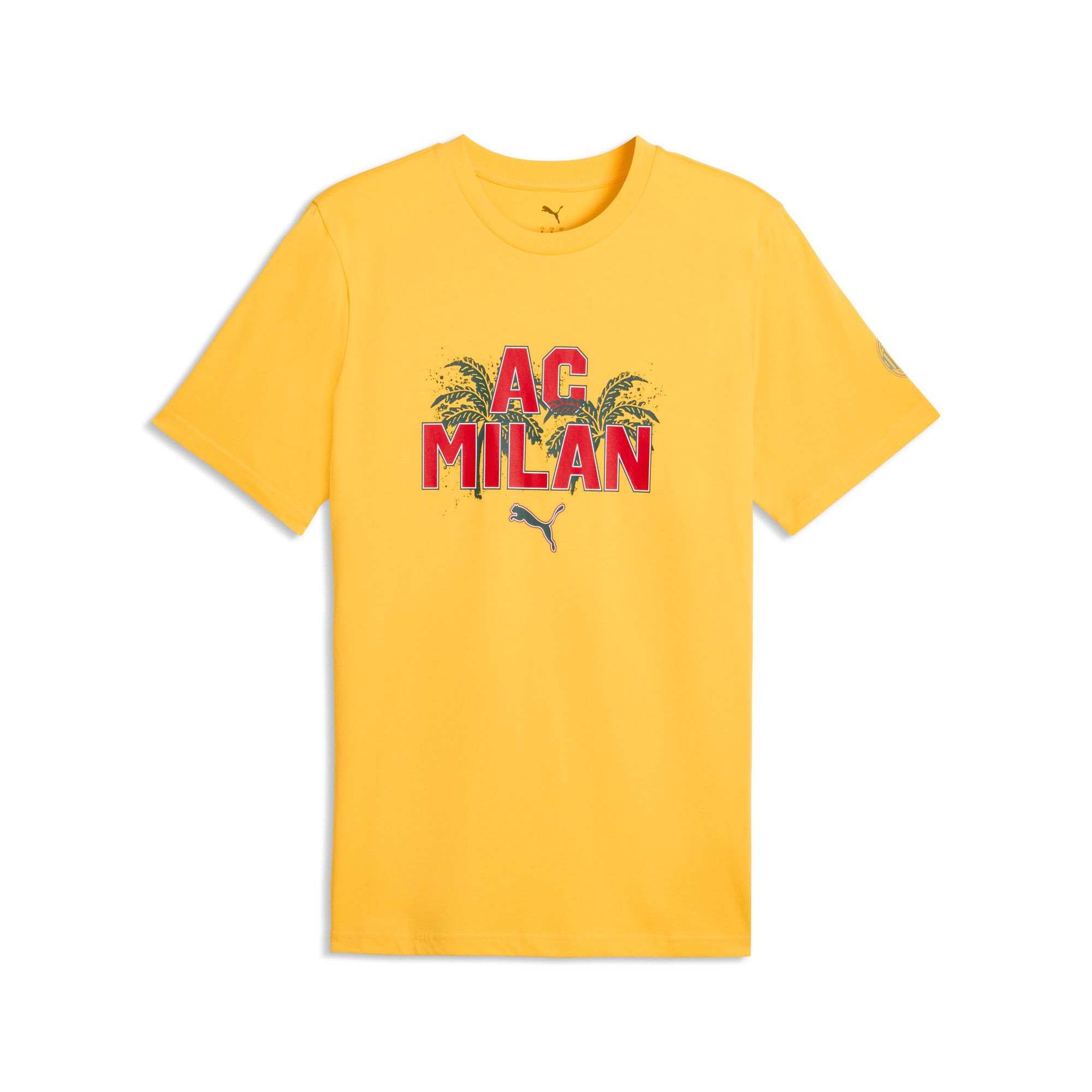 PUMA AC milan ftblculture tee men in yellow and red — front view