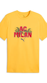 PUMA AC milan ftblculture tee men in yellow and red — front view
