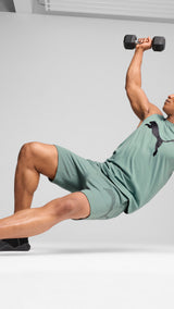 Puma tad essentials sleeveless tank in green moon - Model Shot 03