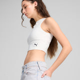 PUMA WARDROBE ESSENTIALS ribbed crop top - white