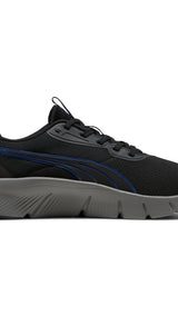 Puma Flexfocus lite modern woven running shoes in black and vivid blue - Side View 03