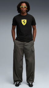 PUMA Scuderia Ferrari sportswear coloured shield tee in rosso corsa - black
