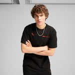 Puma F1® ESS+ relaxed graphic tee in black - Model Shot 01