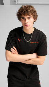 Puma F1® ESS+ relaxed graphic tee in black - Model Shot 01