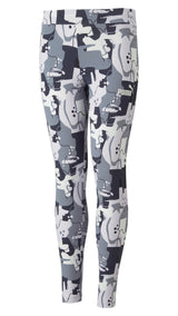 Puma essentials+ street art printed leggings youth in black - Front View