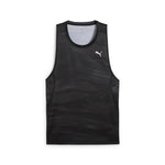 Puma running velocity all-over print polyblend tank in black - Front View