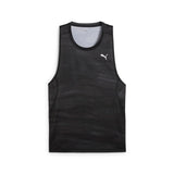 Puma running velocity all-over print polyblend tank in black - Front View