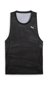 Puma running velocity all-over print polyblend tank in black - Front View