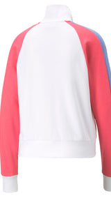 Puma T7 block track jacket in white - Back View