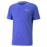 Puma run favourite heather running tee men in blue - Front View