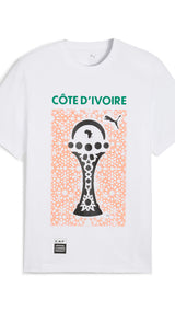 PUMA TotalEnergies CAF Africa Cup of Nations 2025 country tee in white and sport green - Front View