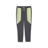 PUMA FLEX STRETCH woven training pants in gray and green — front view