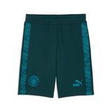 PUMA manchester city KING sweat shorts men in green and blue — front view