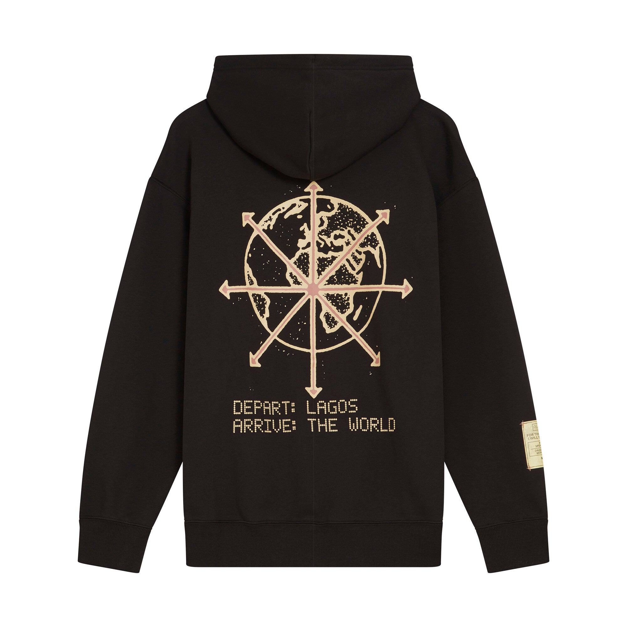 Puma x davido fleece hoodie unisex in black - Back View