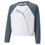 Puma modern sports crewneck sweatshirt youth in white - Front View