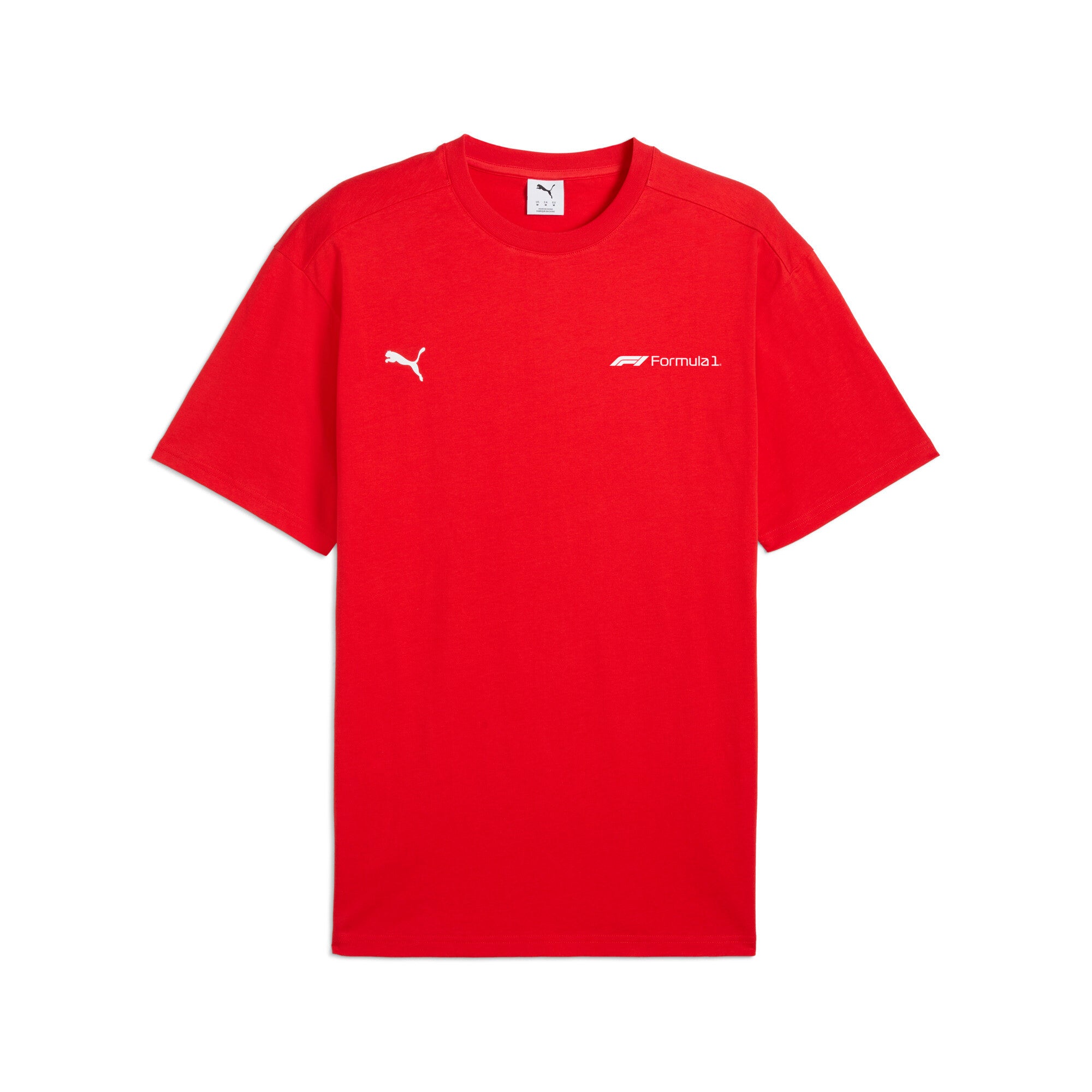Puma F1® ESS+ relaxed graphic tee in black - Front View