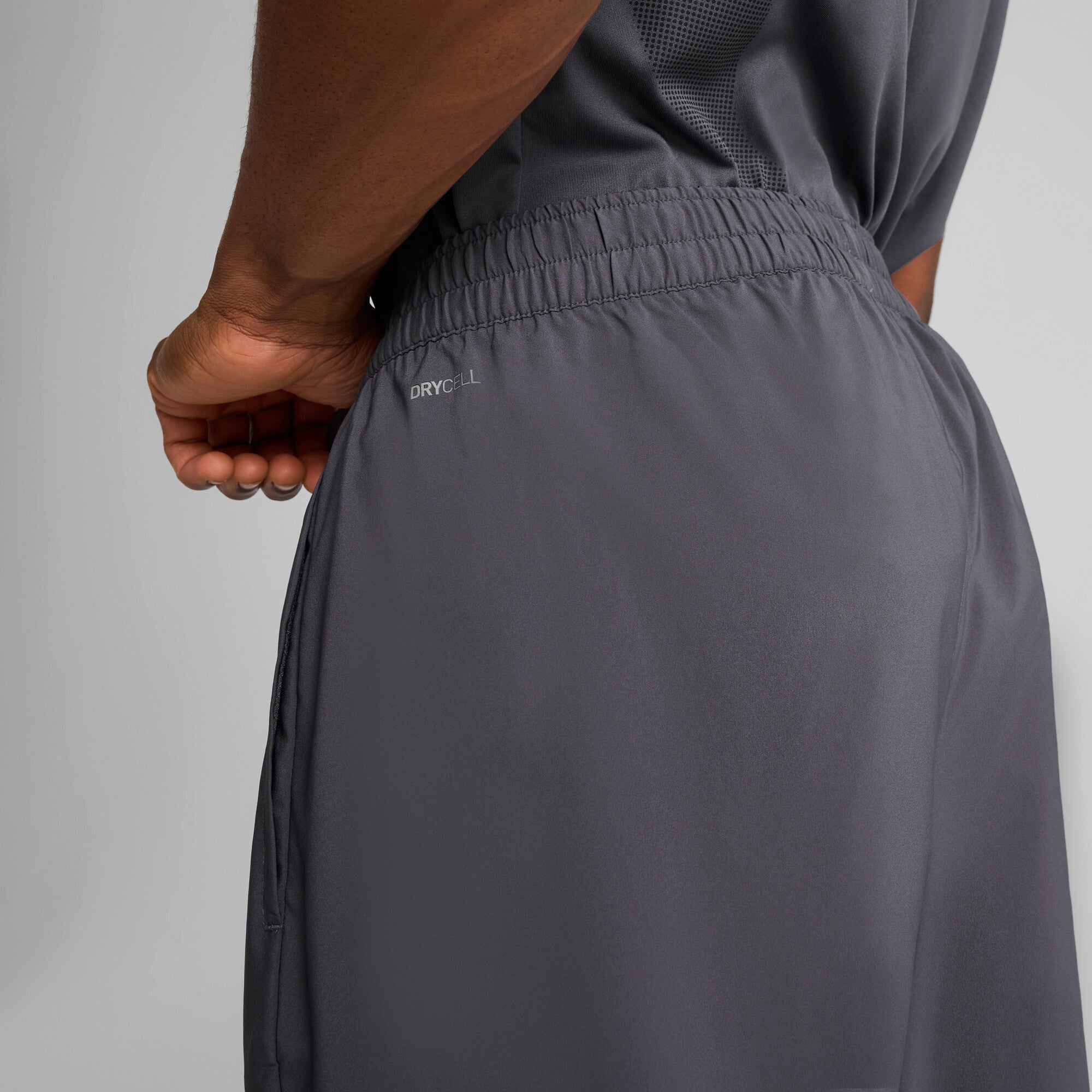 Puma train all day big logo woven pants in galactic gray - Model Shot 02