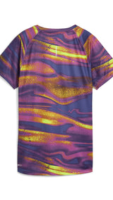 Puma VELOCITY all-over-print running tee in wild berry - Back View