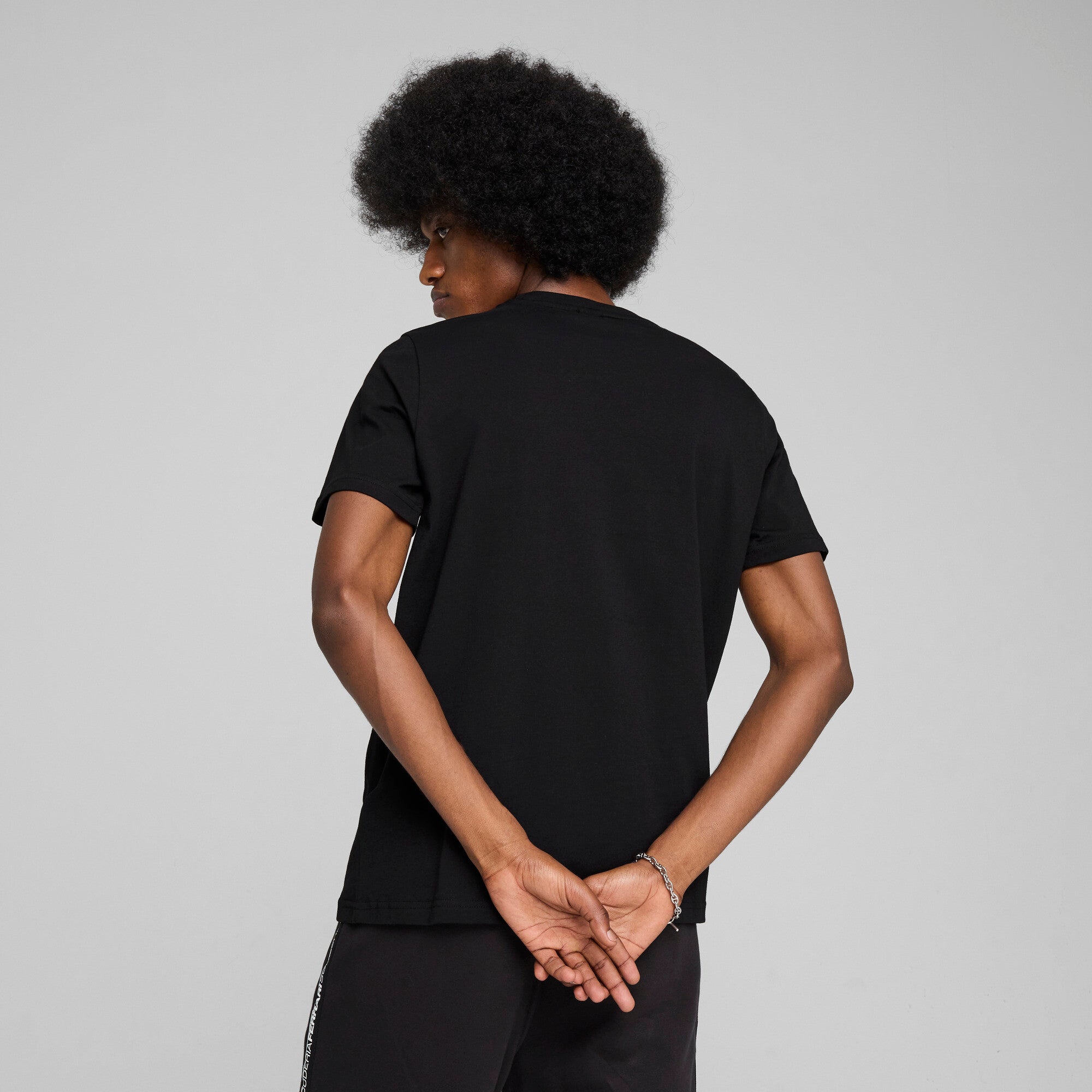 Puma scuderia Ferrari HP race coloured big shield tee in black - Model Shot 02