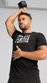 Puma graphics train "forever. faster." tee in black - Model Shot 01