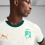 PUMA Côte d'Ivoire 2025 away jersey in white and dark myrtle - Model Shot 02
