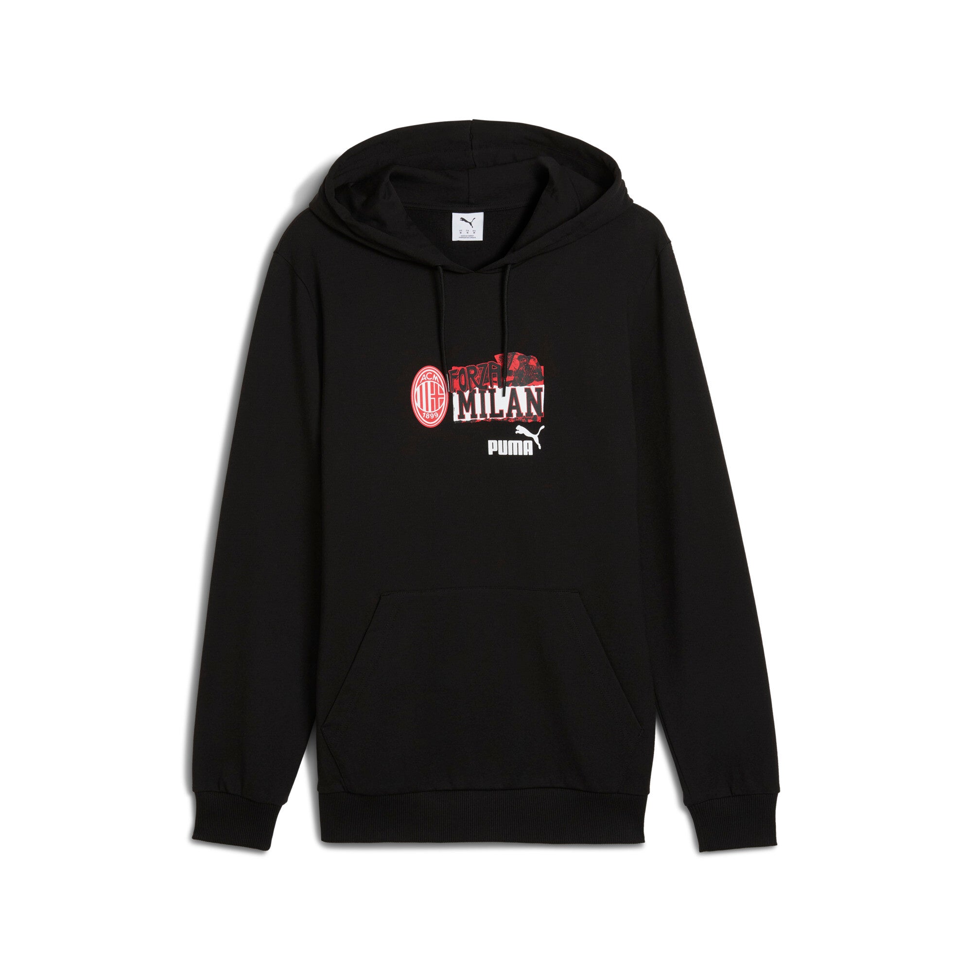 Puma AC Milan ftblNRGY hoodie in black and for all time red - Front View