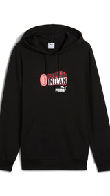 Puma AC Milan ftblNRGY hoodie in black and for all time red - Front View