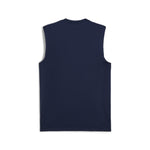 Puma teamGOAL sleeveless football jersey in navy and white - Back View