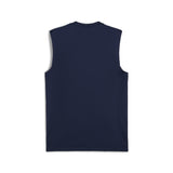 Puma teamGOAL sleeveless football jersey in navy and white - Back View