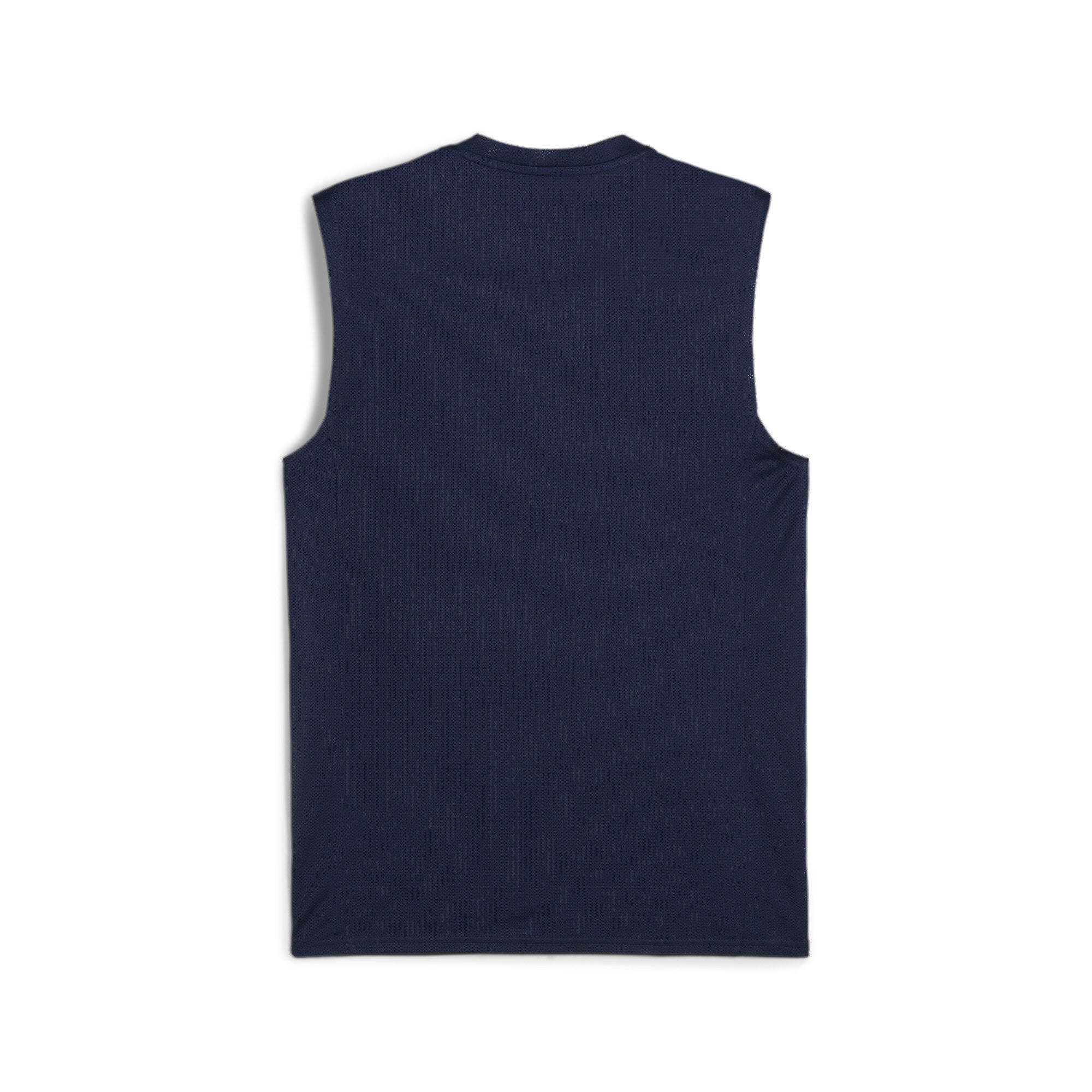 Puma teamGOAL sleeveless football jersey in navy and white - Back View