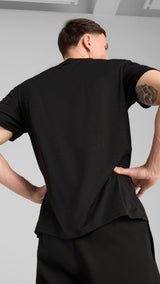 PUMA TAD ESSENTIALS heather cat tee men in black heather — model shot 2