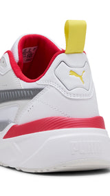 Puma scuderia Ferrari HP trinity 2 sneakers in white and flat medium gray - Back View