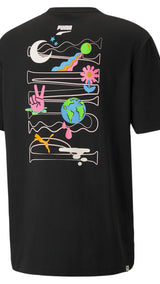 Puma downtown graphic tee in black - Back View