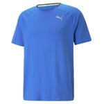 Puma running run cloudspun short sleeve tee in blue - Front View