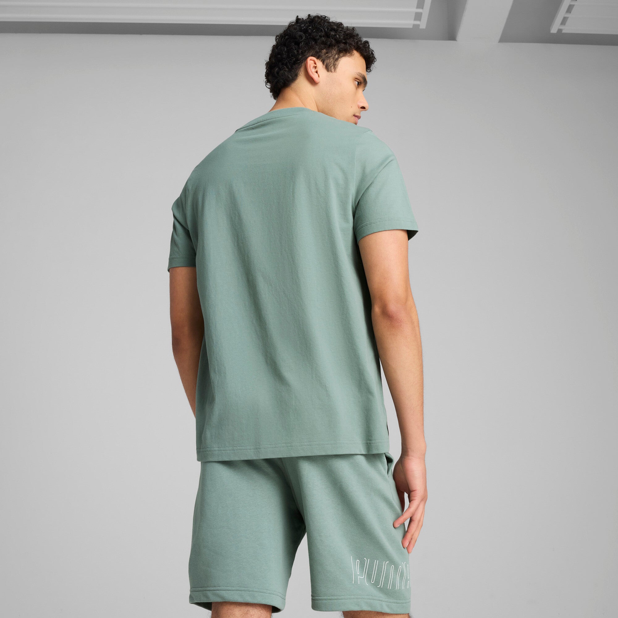 Puma sport graphic tee in green moon - Model Shot 02