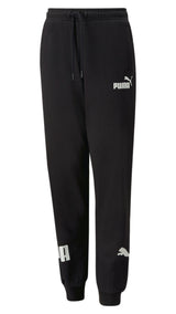 Puma power sweatpants youth in black - Front View