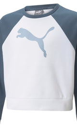 Puma modern sports crewneck sweatshirt in white - Front View