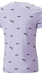 Puma essentials+ logo lab tee in purple - Back View