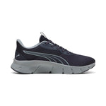 Puma Flexfocus lite modern woven running shoes in navy blue and cool mid gray - Side View 03
