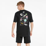 Puma downtown graphic men's tee in black - Model Shot 02