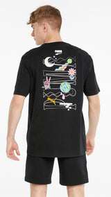 Puma downtown graphic men's tee in black - Model Shot 02