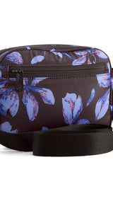 PUMA pop 1L crossbody bag in black and purple — back view