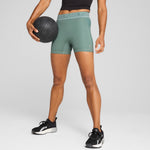 Puma lace high-waisted 5" short tights in green moon - Model Shot 01
