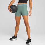 Puma lace high-waisted 5" short tights in green moon - Model Shot 01