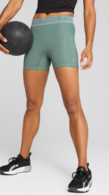 Puma lace high-waisted 5" short tights in green moon - Model Shot 01