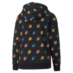 Puma brand love printed hoodie women in black - Back View