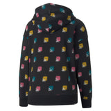 Puma brand love printed hoodie women in black - Back View