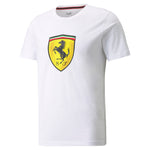 Puma scuderia ferrari race bold colour shield men's tee in white - Front View