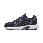 Puma milenio tech suede sneakers in new navy and aged silver - Side View 01